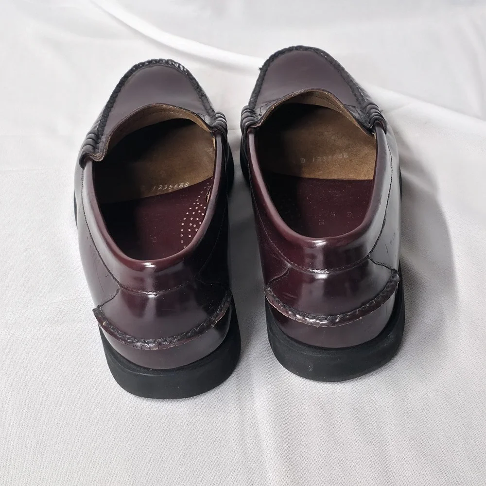 LL Bean Penny Loafers Mens 11.5 D Burgundy Leather Slip On 250943 Classic Preppy